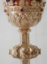 Solid silver gilt antique French Gothic Chalice.